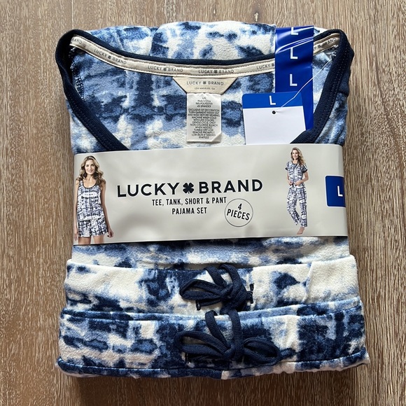 Lucky Brand Women’s 4-Piece Pajama Set Blue - Picture 6 of 8
